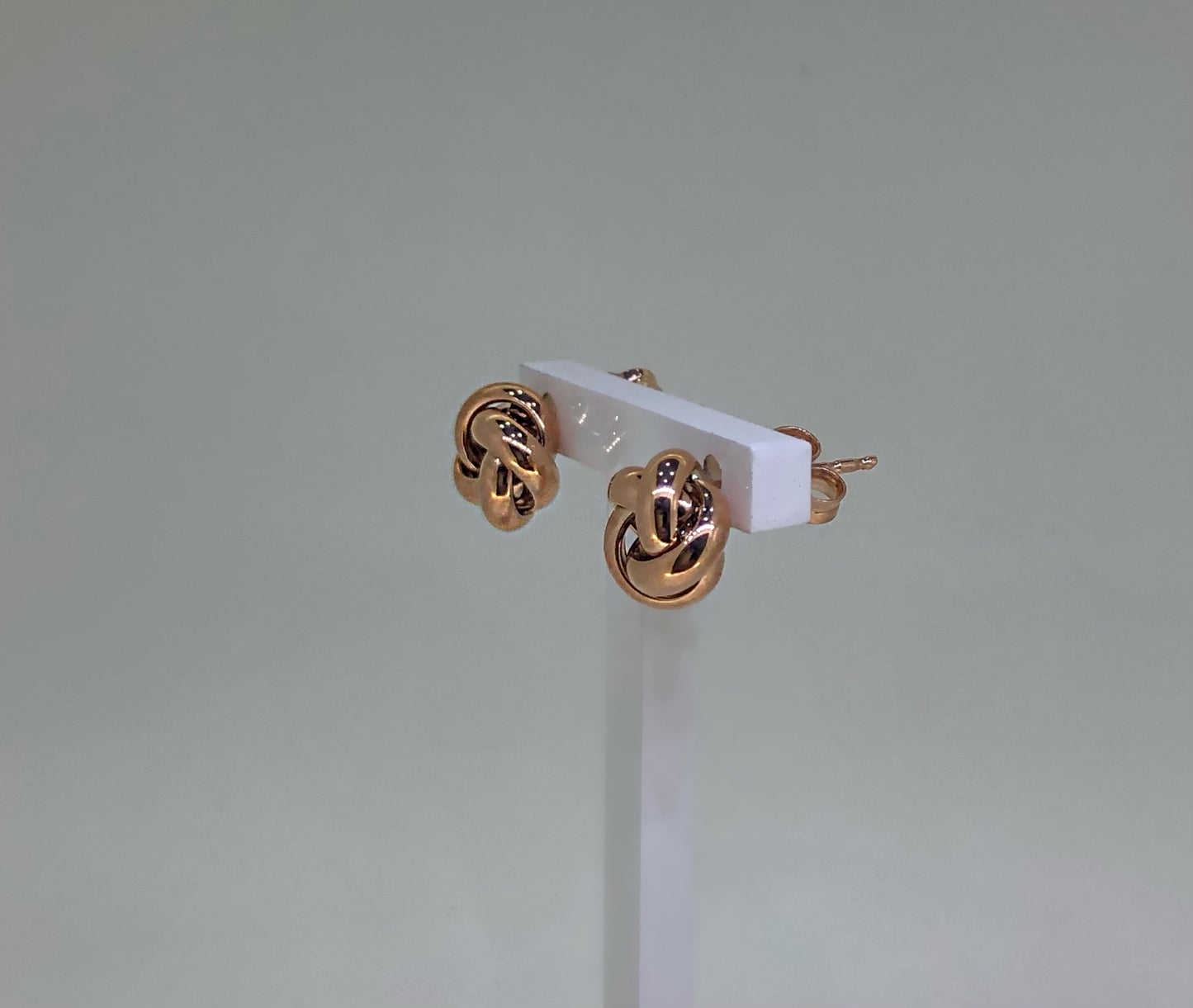 9K Rose Gold Knotted Studs