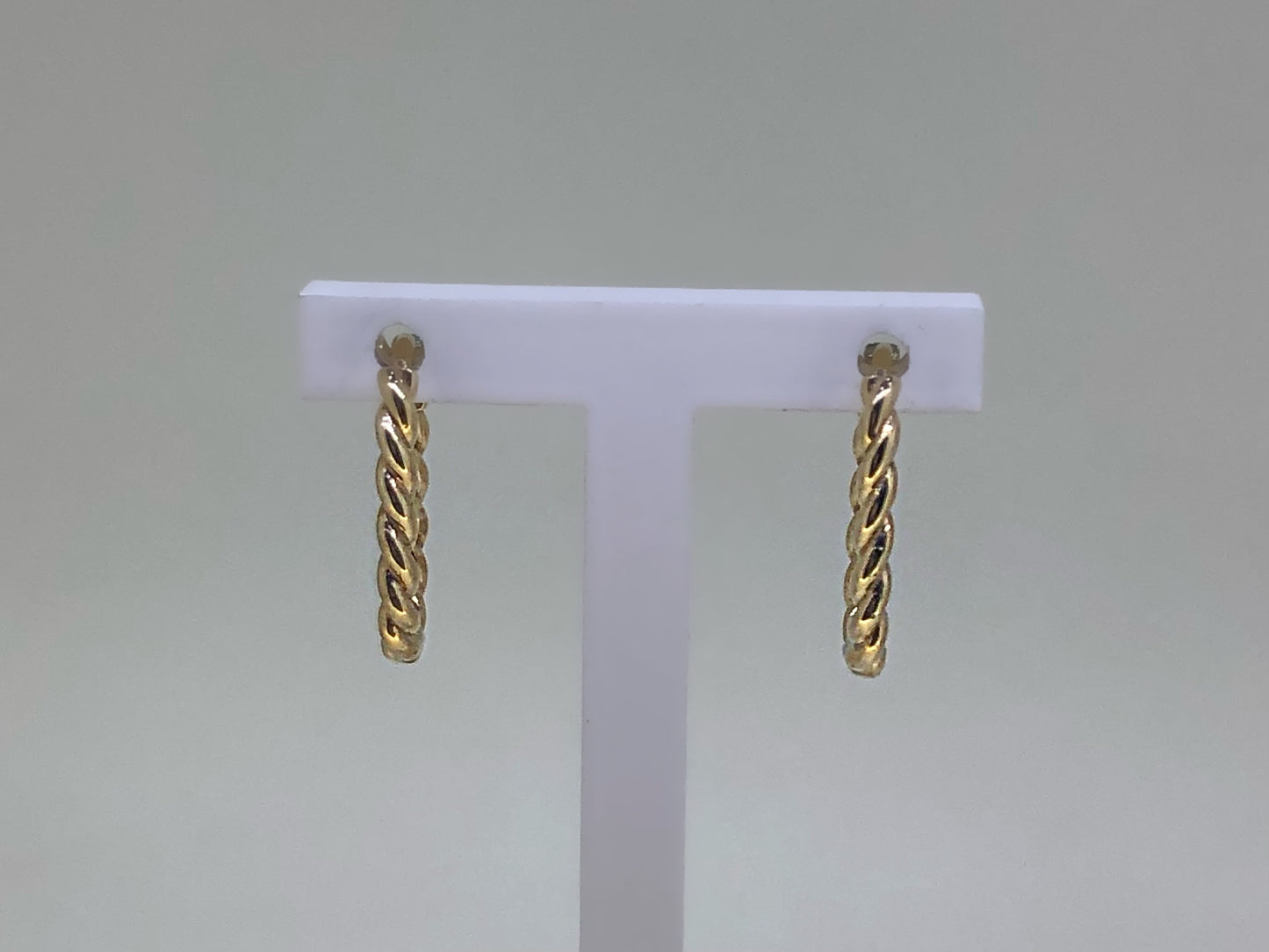 9K Yellow Gold Twist Paper Clip Huggies