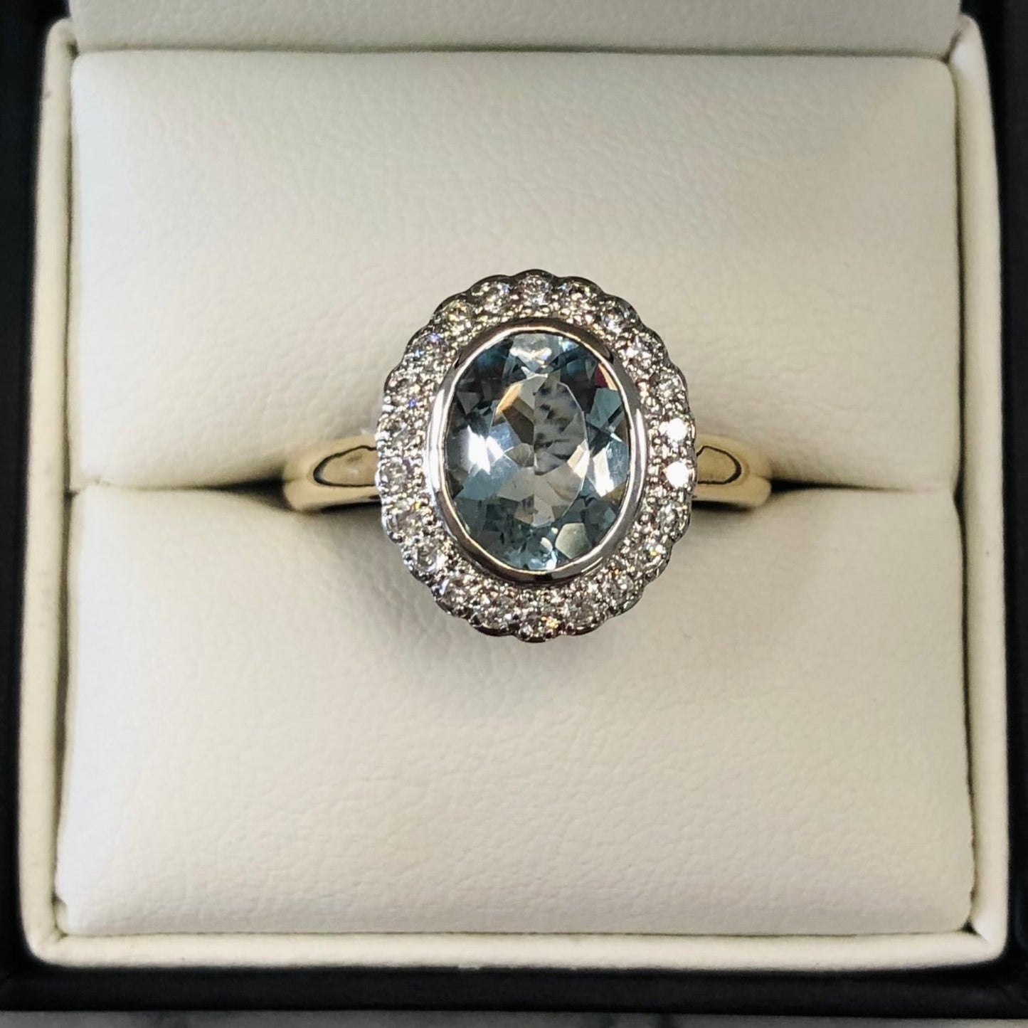 Aquamarine & Diamond Ring