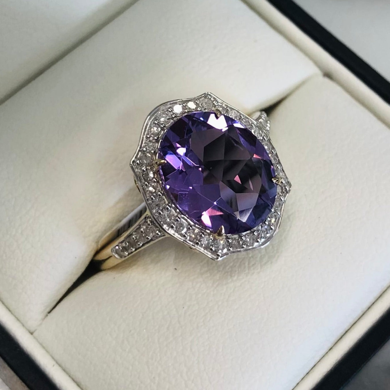 Amethyst & Diamond Ring