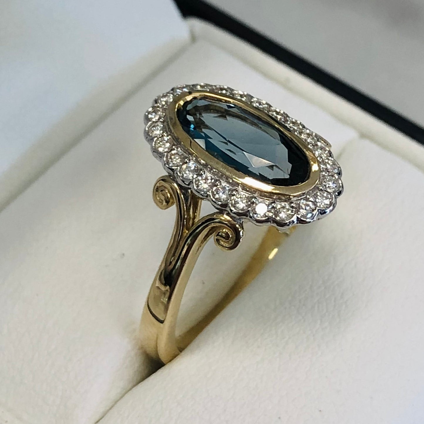 London Blue Topaz & Diamond Ring