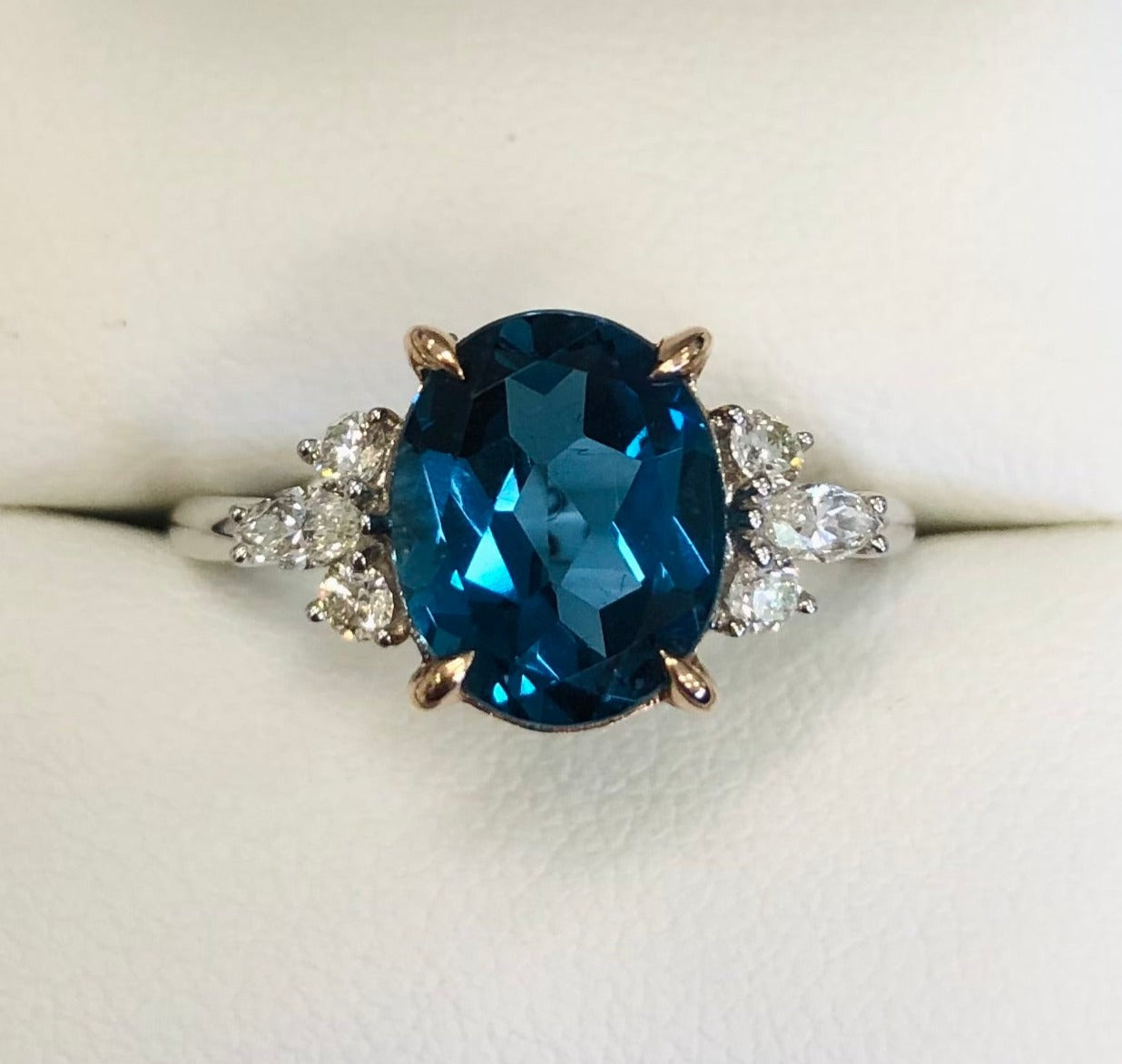 London Blue Topaz & Diamond Ring