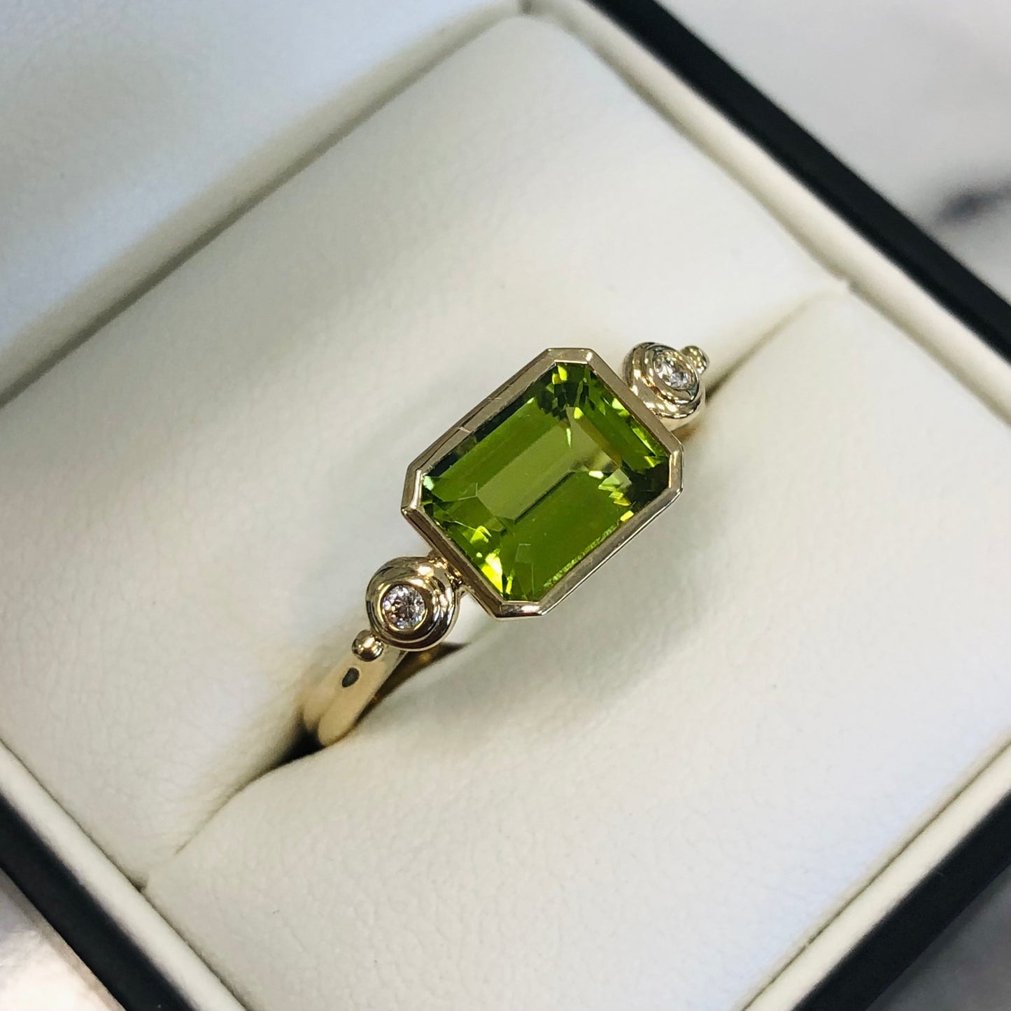 Peridot & Diamond Ring