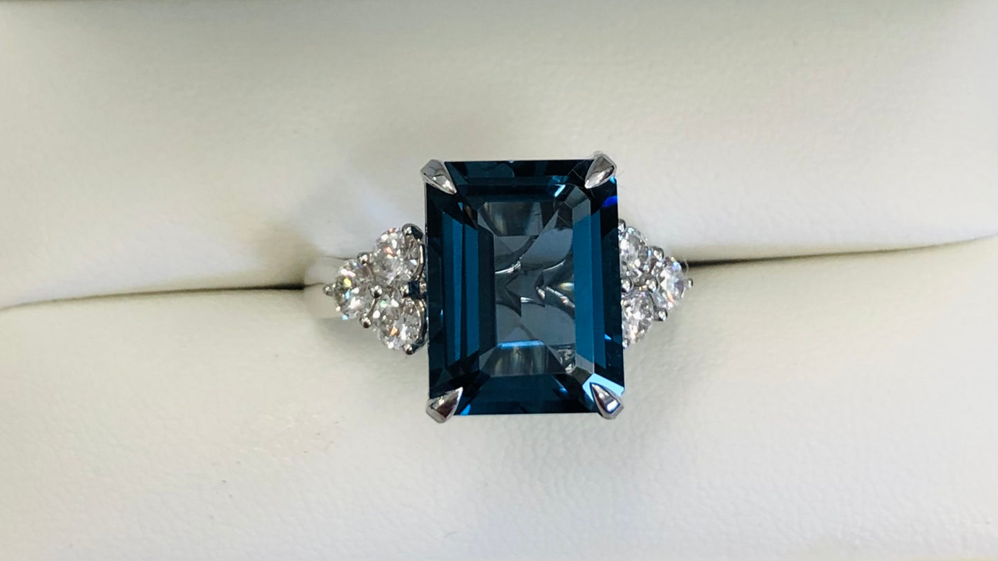 London Blue Topaz & Diamond Ring