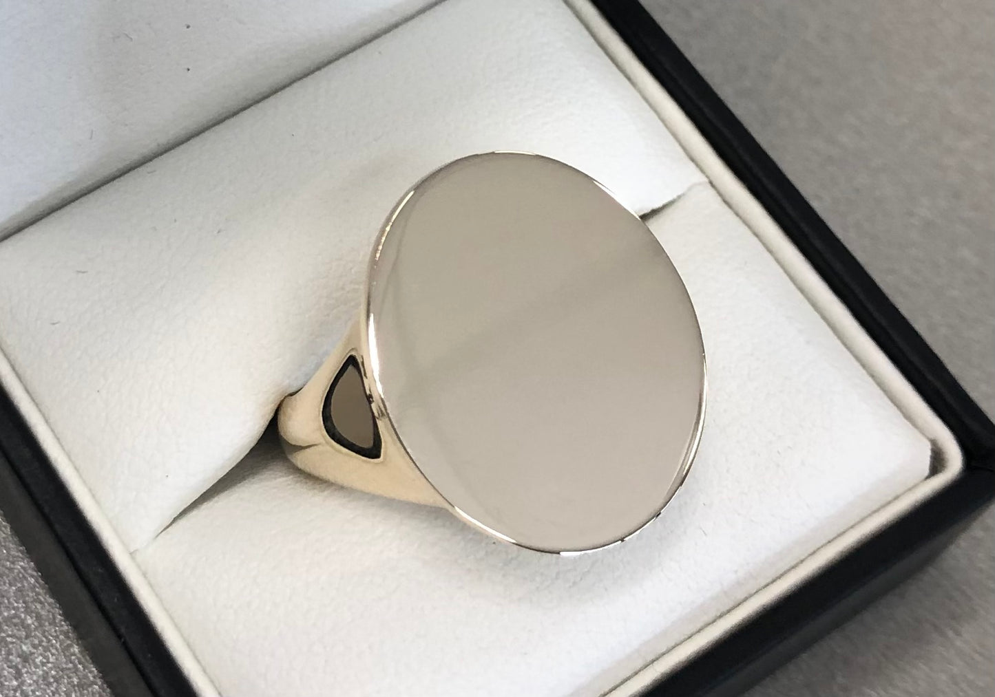 9K Yellow Gold Large Oval Signet Ring