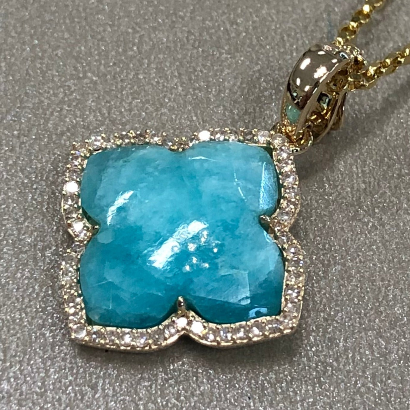 Amazonite Diamond Halo Enhancer
