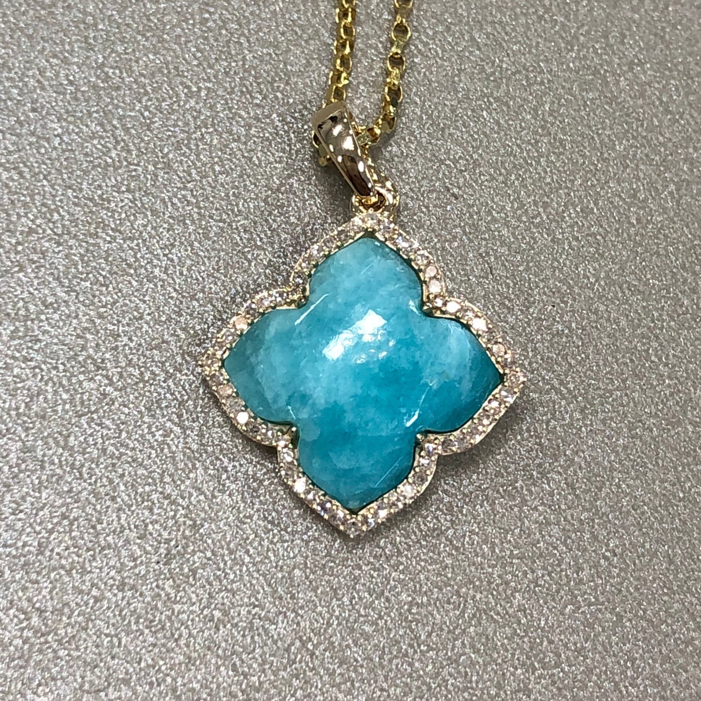 Amazonite Diamond Halo Enhancer