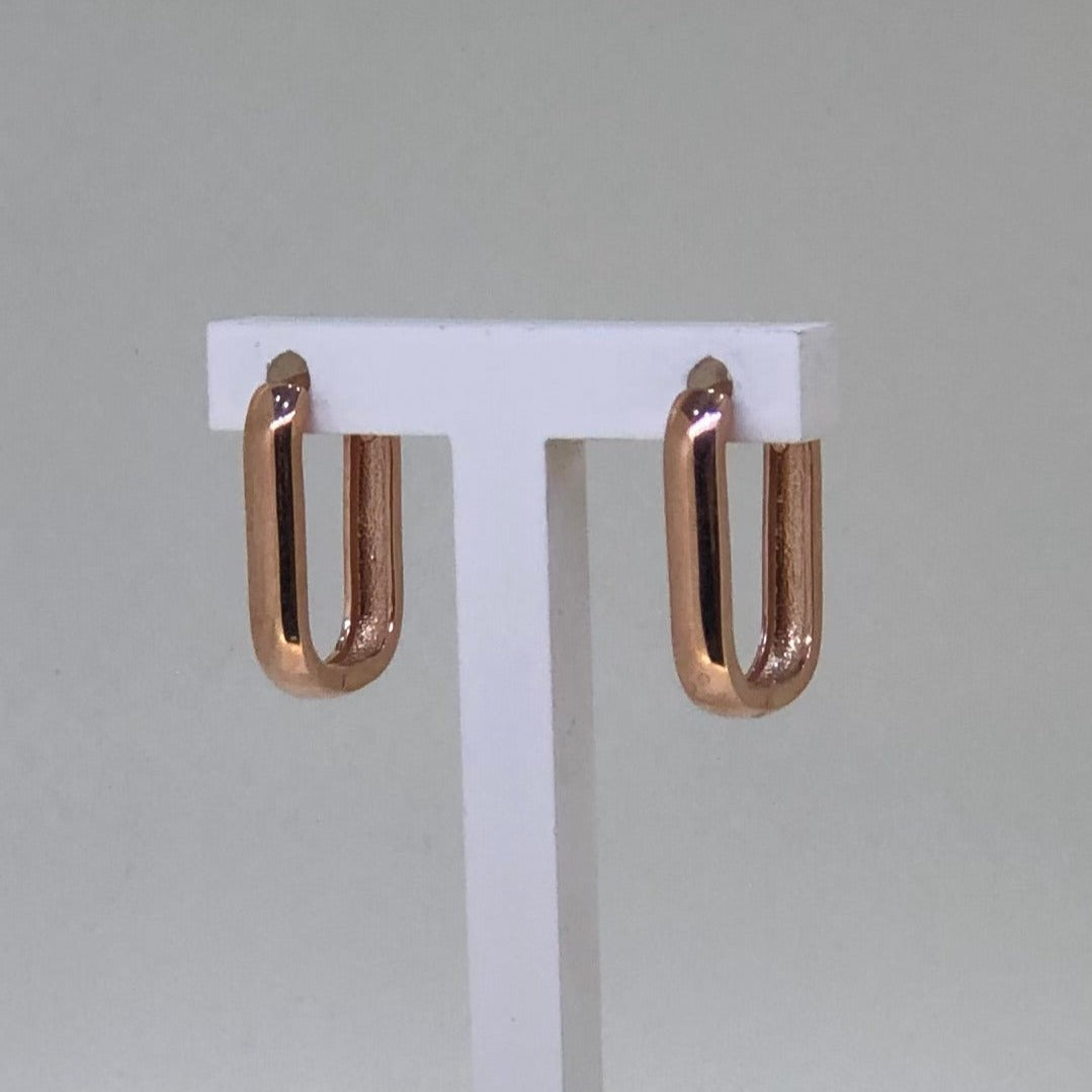 9K Rose Gold Paper Clip Huggies