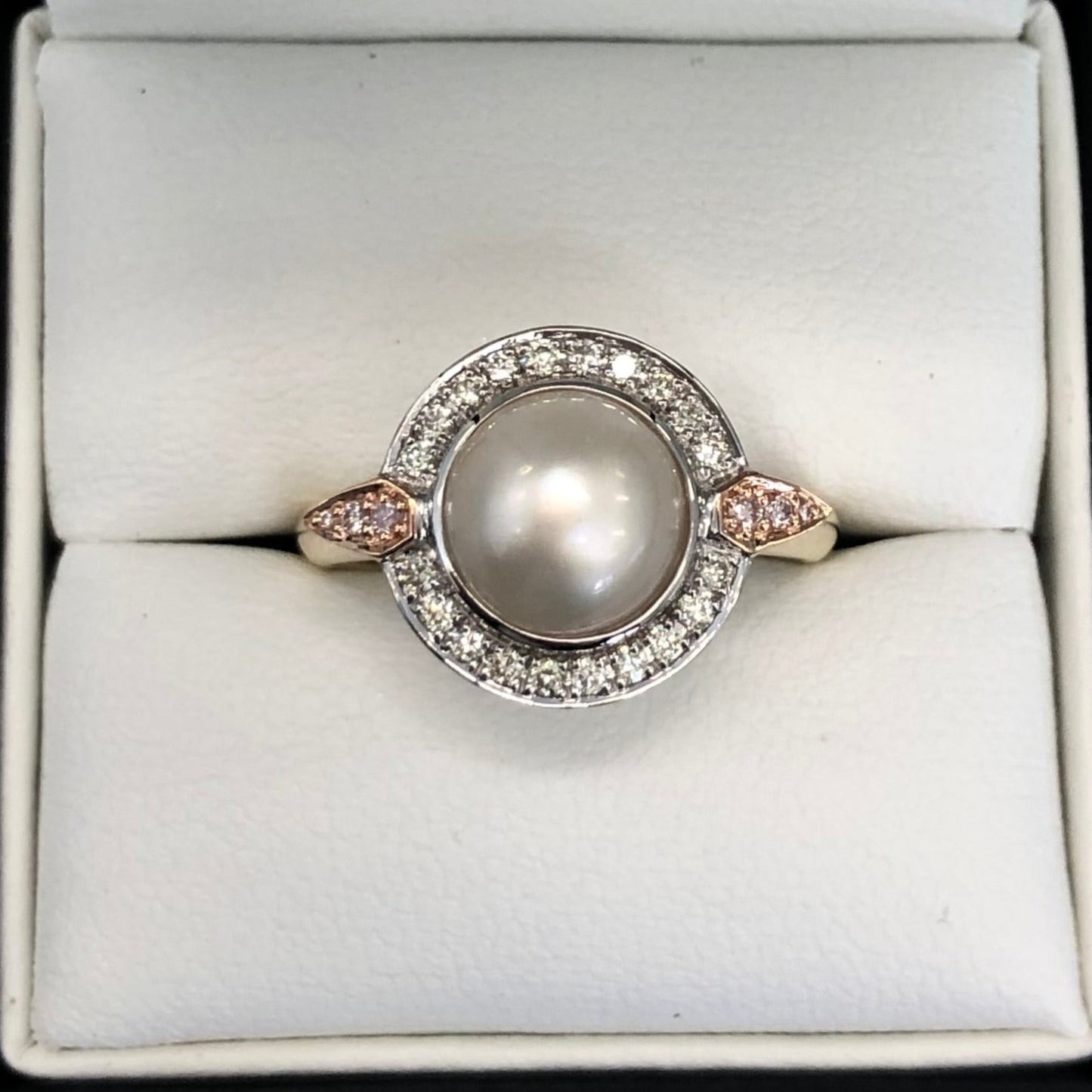Pearl & Argyle Diamond Ring