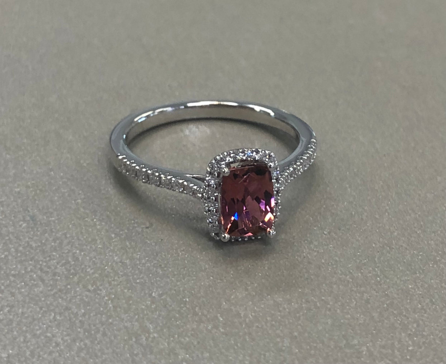 Pink Tourmaline & Diamond Ring