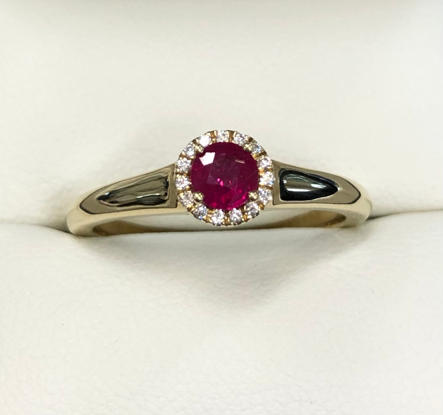 Ruby & Diamond Halo Ring