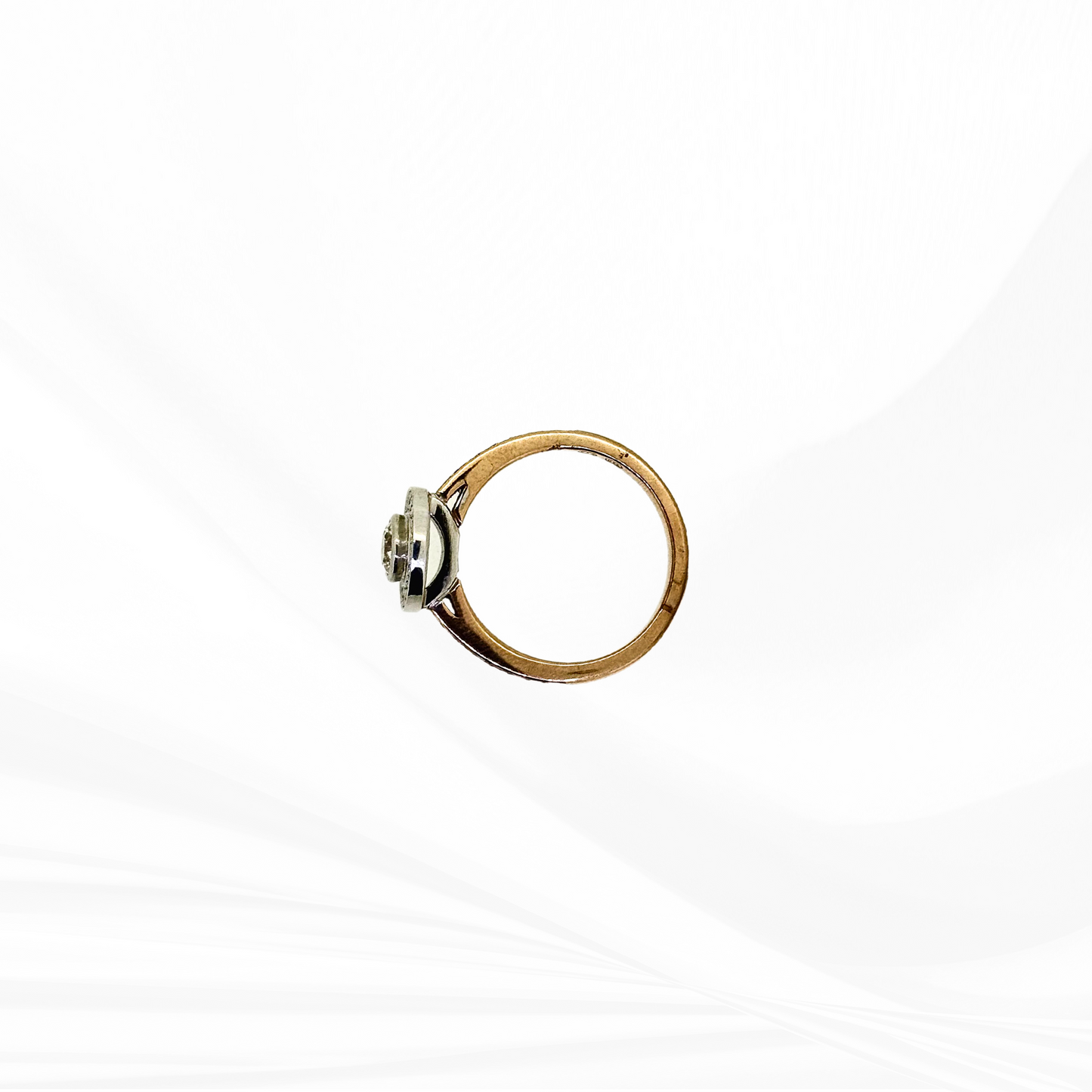 Round Brilliant Cut Natural Diamond with Halo Engagement Ring