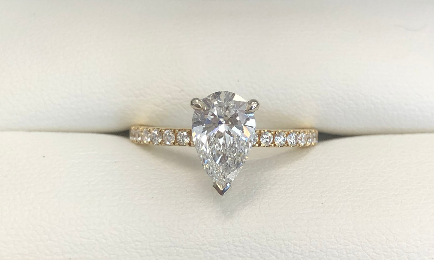 Pear Laboratory Grown Diamond Engagement Ring.