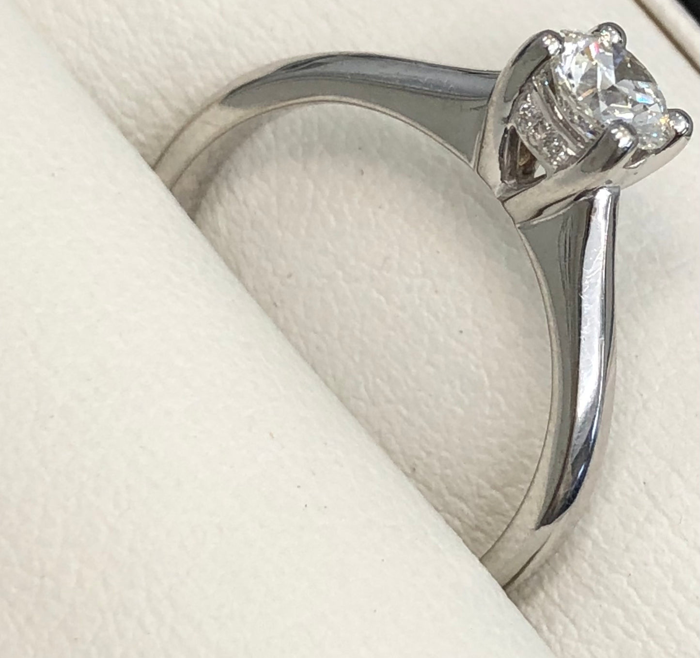 Solitaire Round Brilliant Cut with a Hidden Halo Natural Diamond Engagement Ring