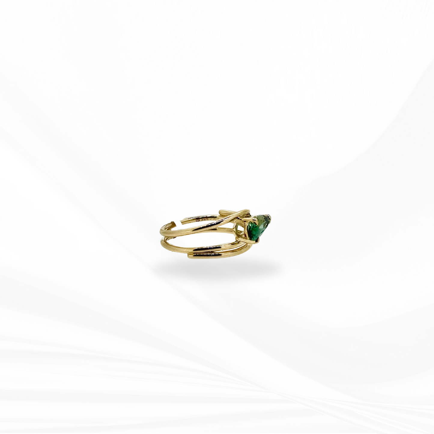 Pear Shaped Mint Tourmaline Ring