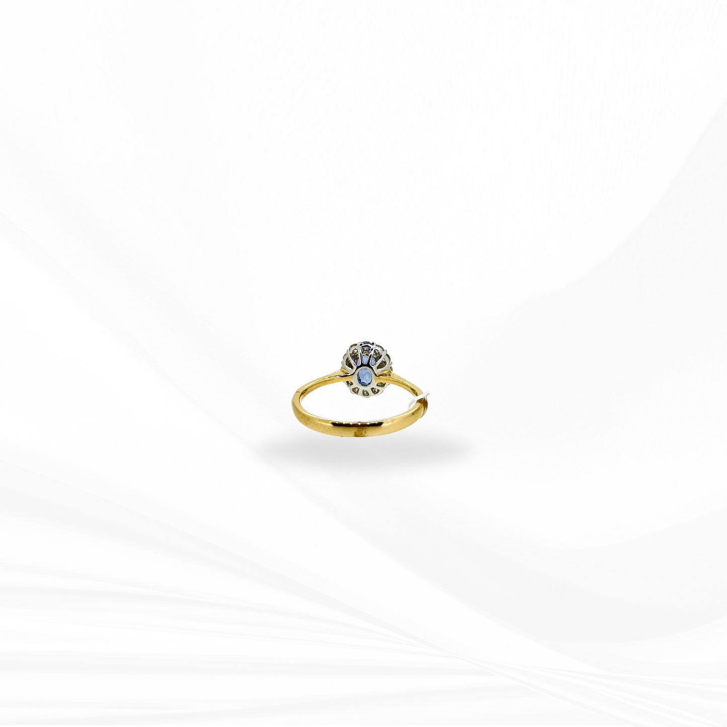 Ceylon Sapphire with Diamond Halo Ring