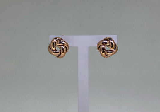 9K Rose Gold Knotted Studs