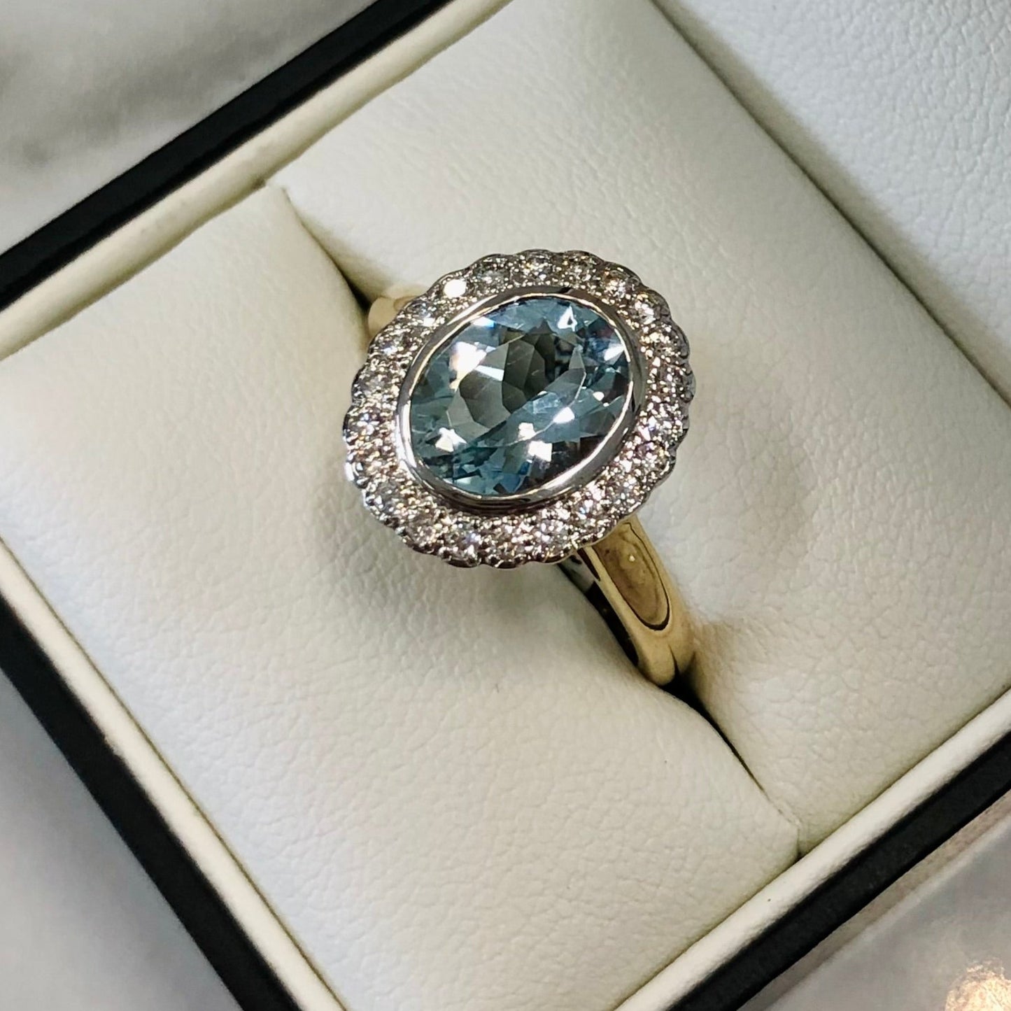 Aquamarine & Diamond Ring