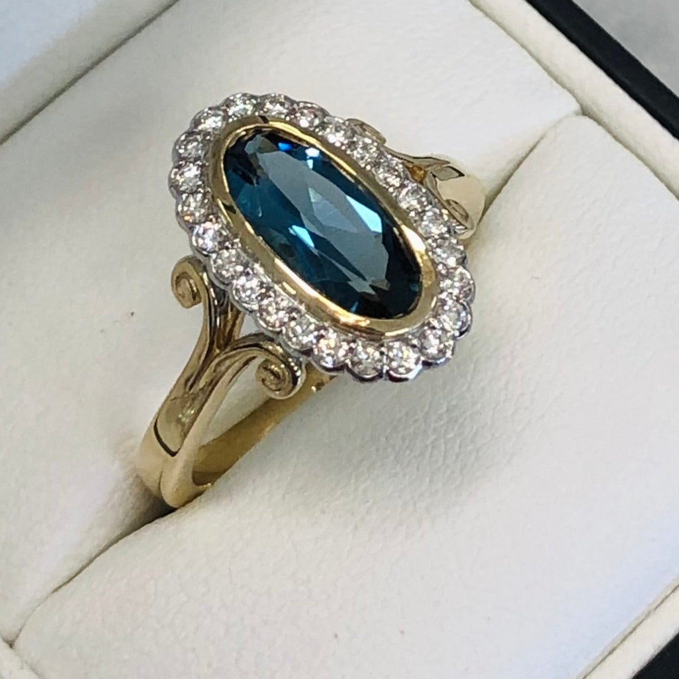 London Blue Topaz & Diamond Ring