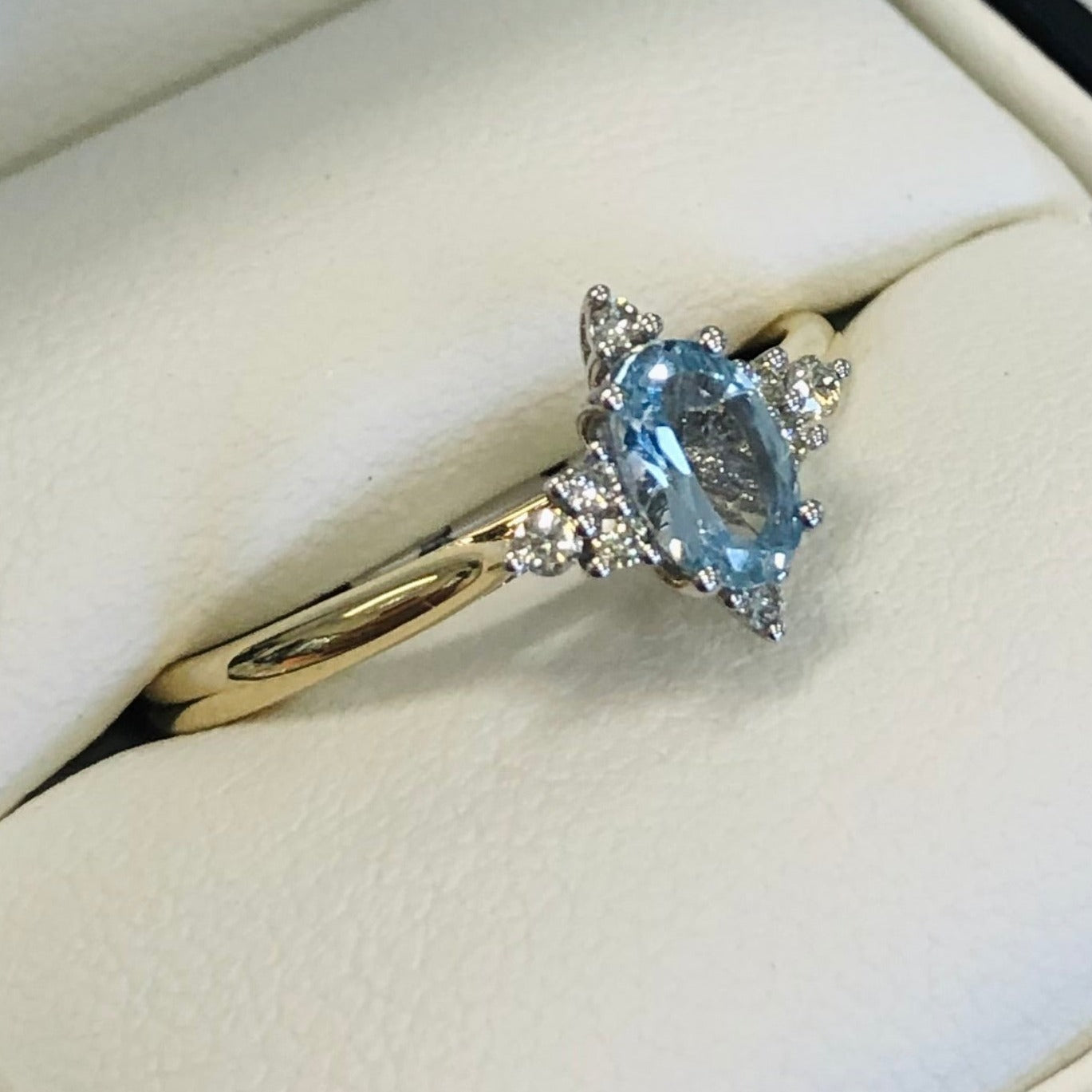 Aquamarine & Diamond Ring