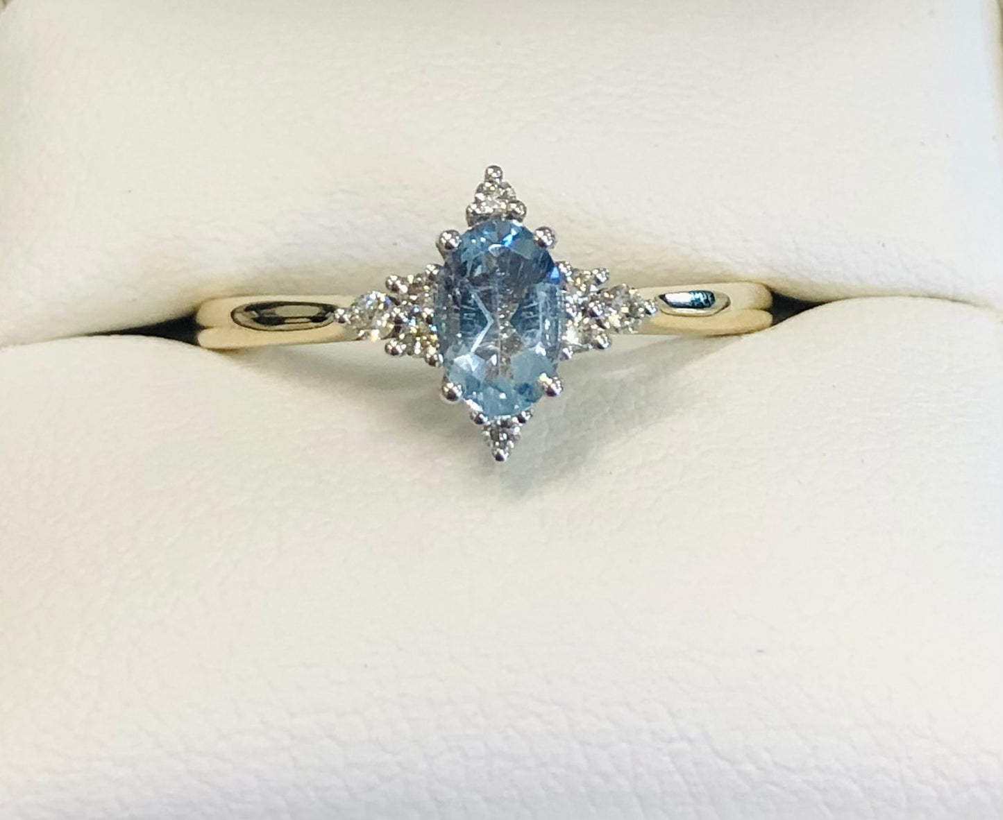 Aquamarine & Diamond Ring