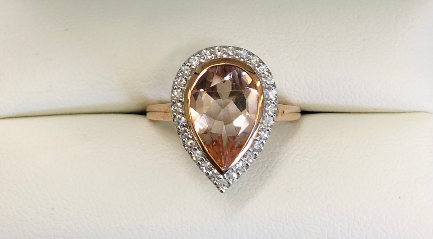 Pink Morganite & Diamond Dress Ring