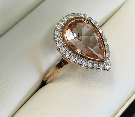 Pink Morganite & Diamond Dress Ring