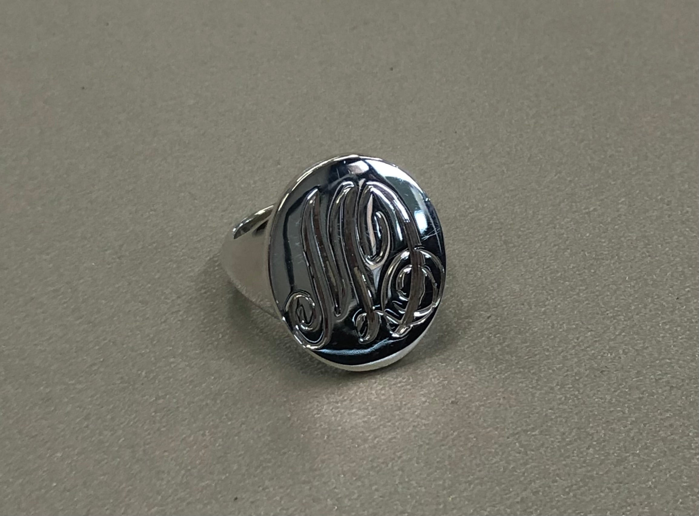 Sterling Silver Large Oval Signet Ring