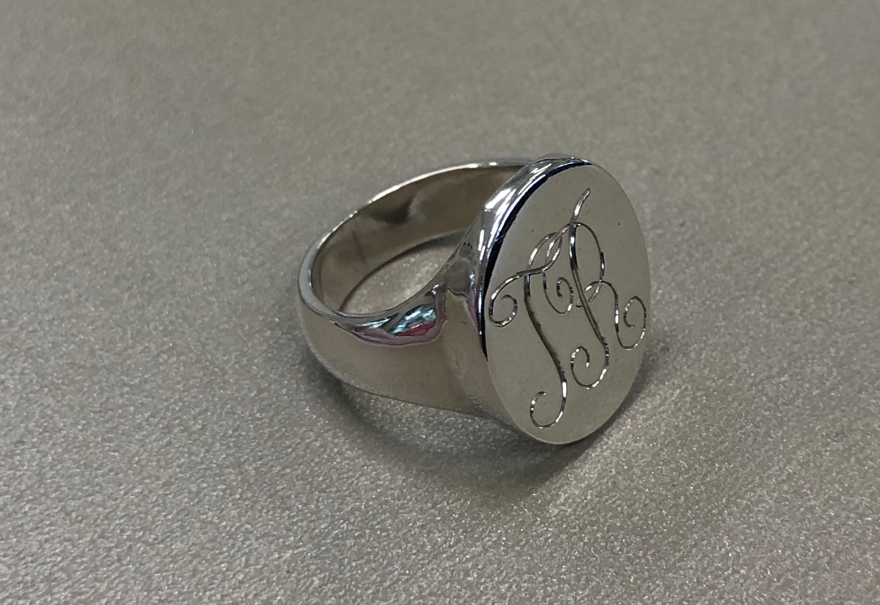 Sterling Silver Trimmed Large Signet Ring