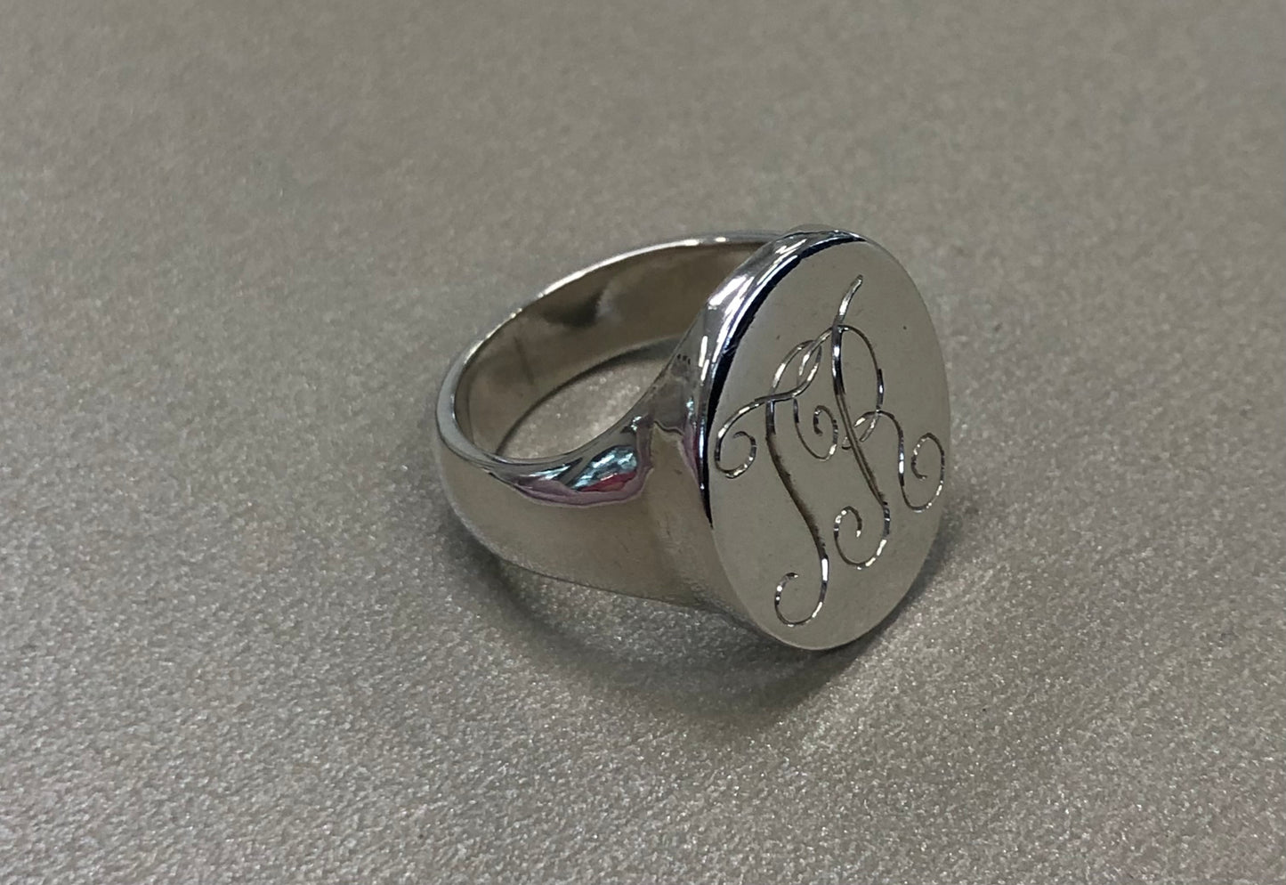 Sterling Silver Trimmed Large Signet Ring
