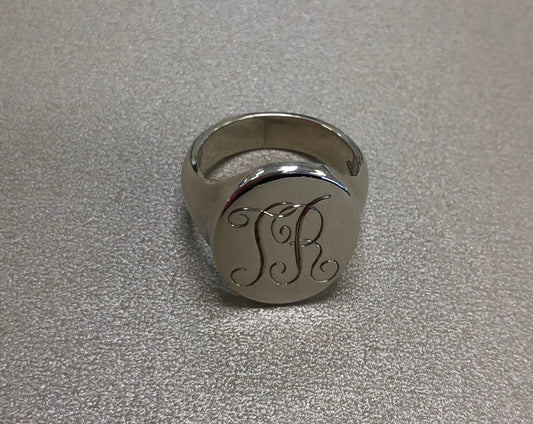 Sterling Silver Trimmed Large Signet Ring