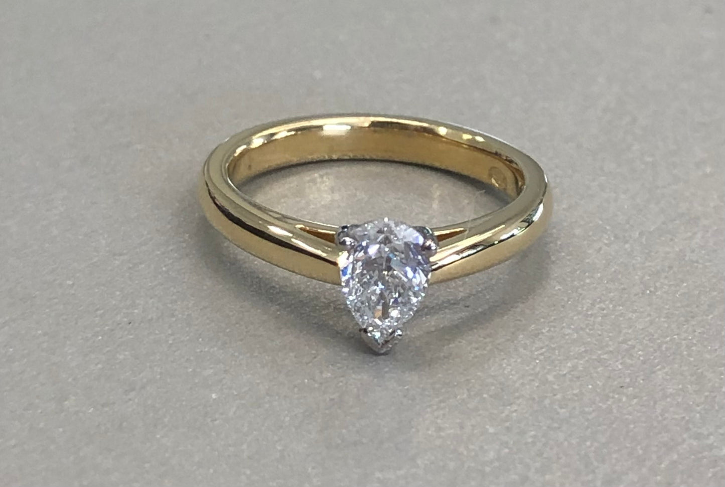 Pear Solitaire Natural Diamond Engagement Ring