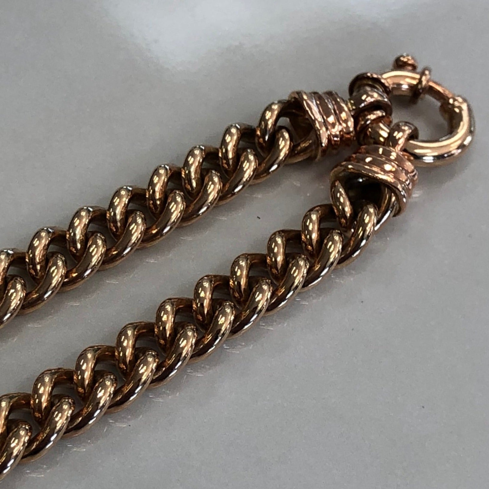 9K Rose Gold Round Belcher Bracelet