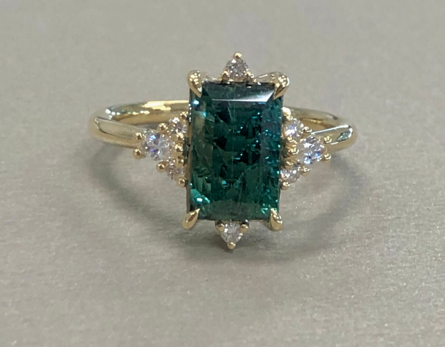 EXCLUSIVE Green Tourmaline & Diamond Ring