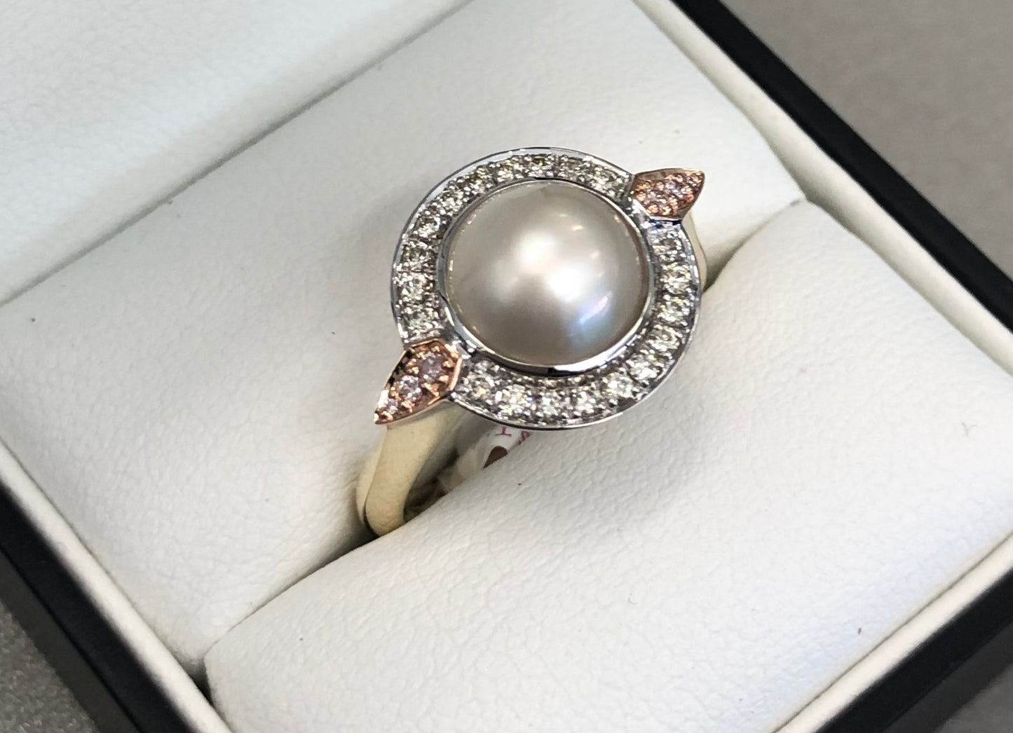 Pearl & Argyle Diamond Ring