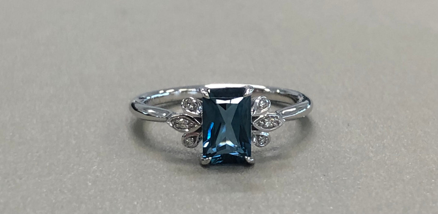 London Blue Topaz & Diamond Ring
