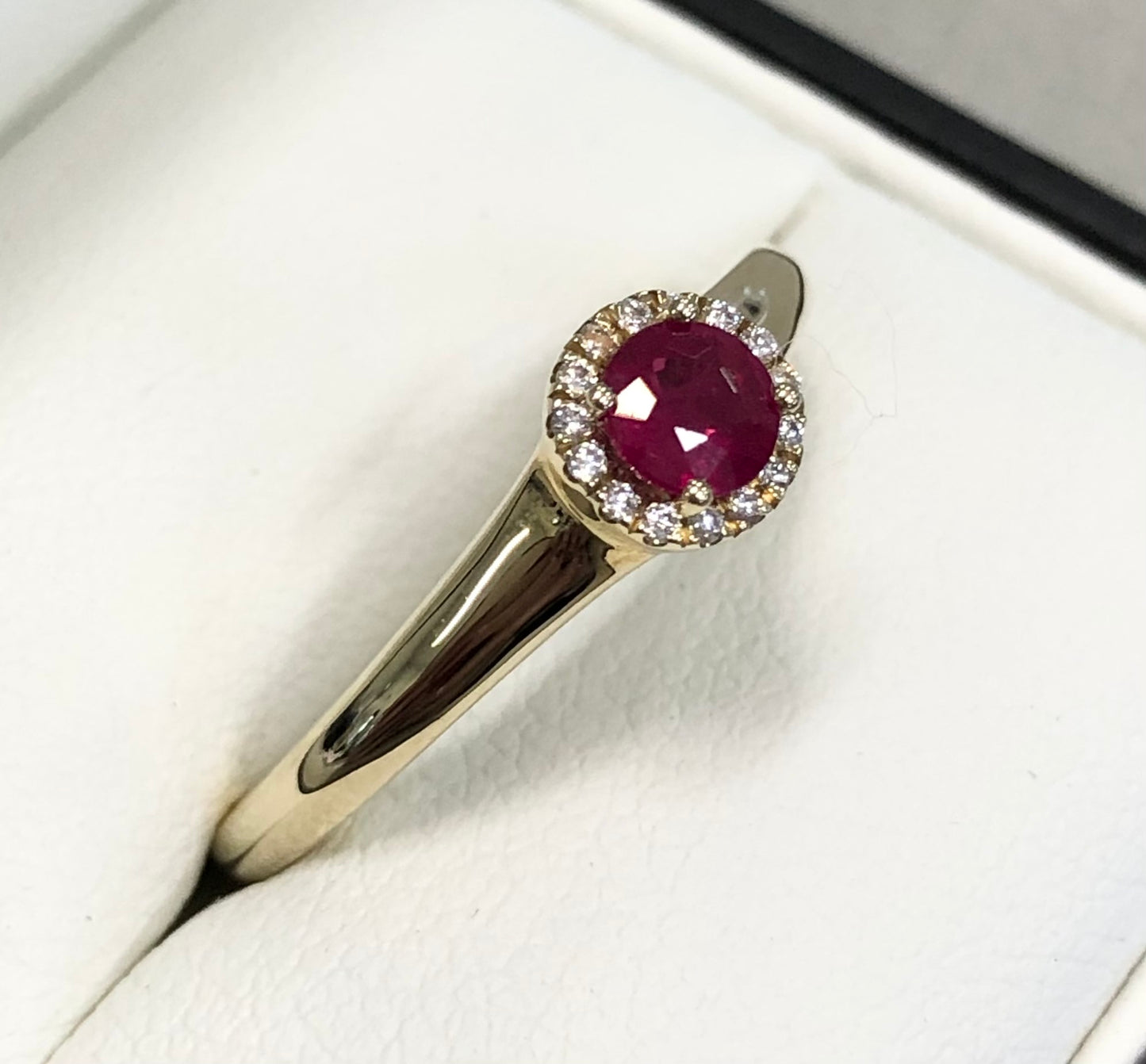 Ruby & Diamond Halo Ring