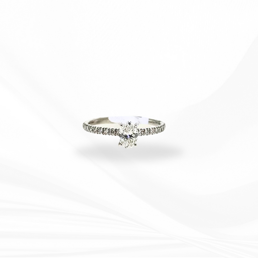 Oval Natural Diamond Engagement Ring