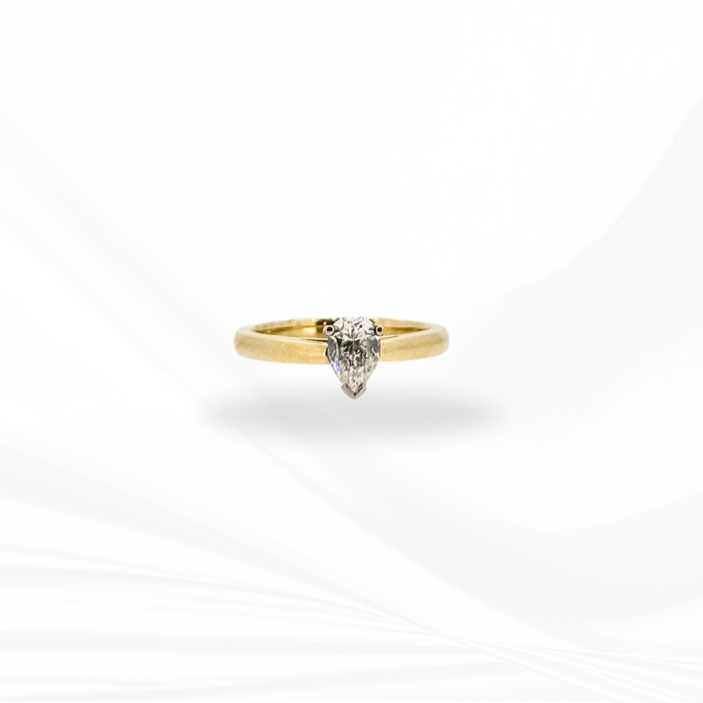 Pear Solitaire Natural Diamond Engagement Ring