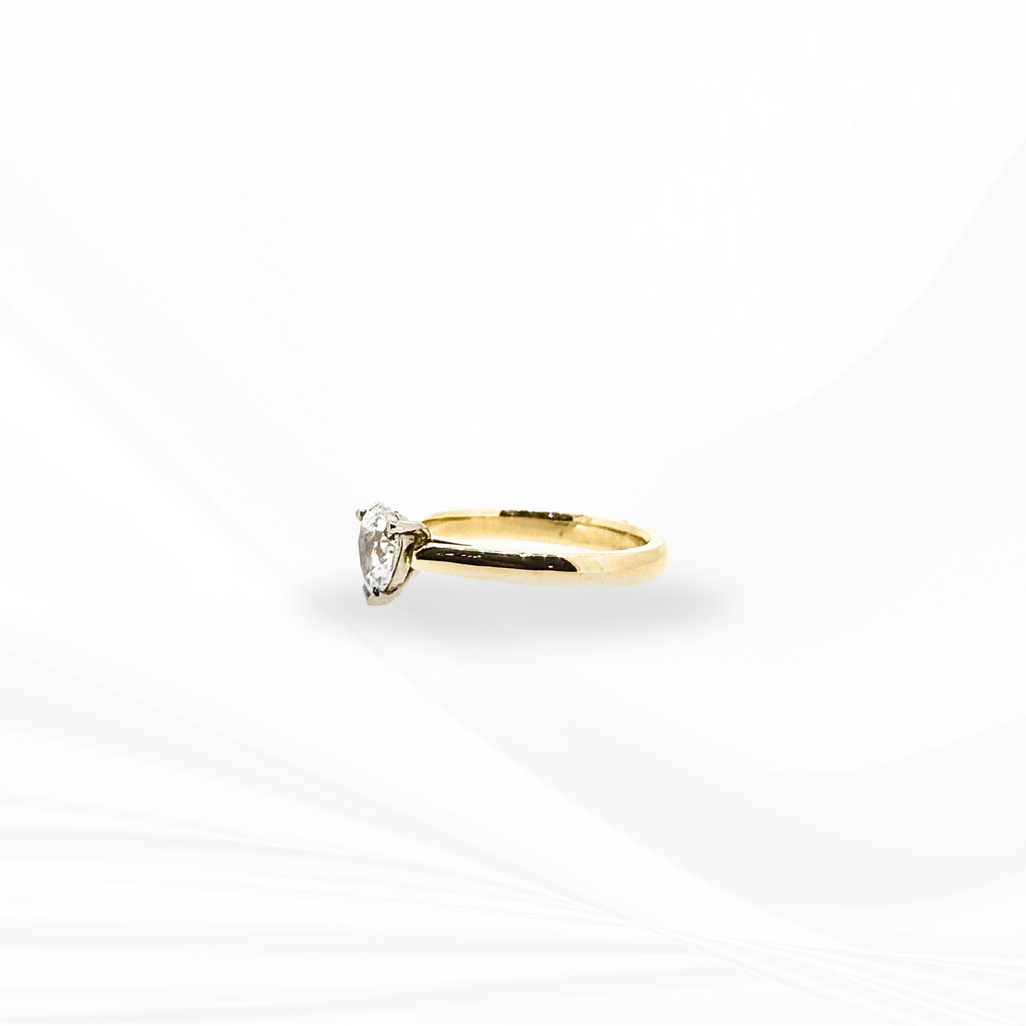 Pear Solitaire Natural Diamond Engagement Ring