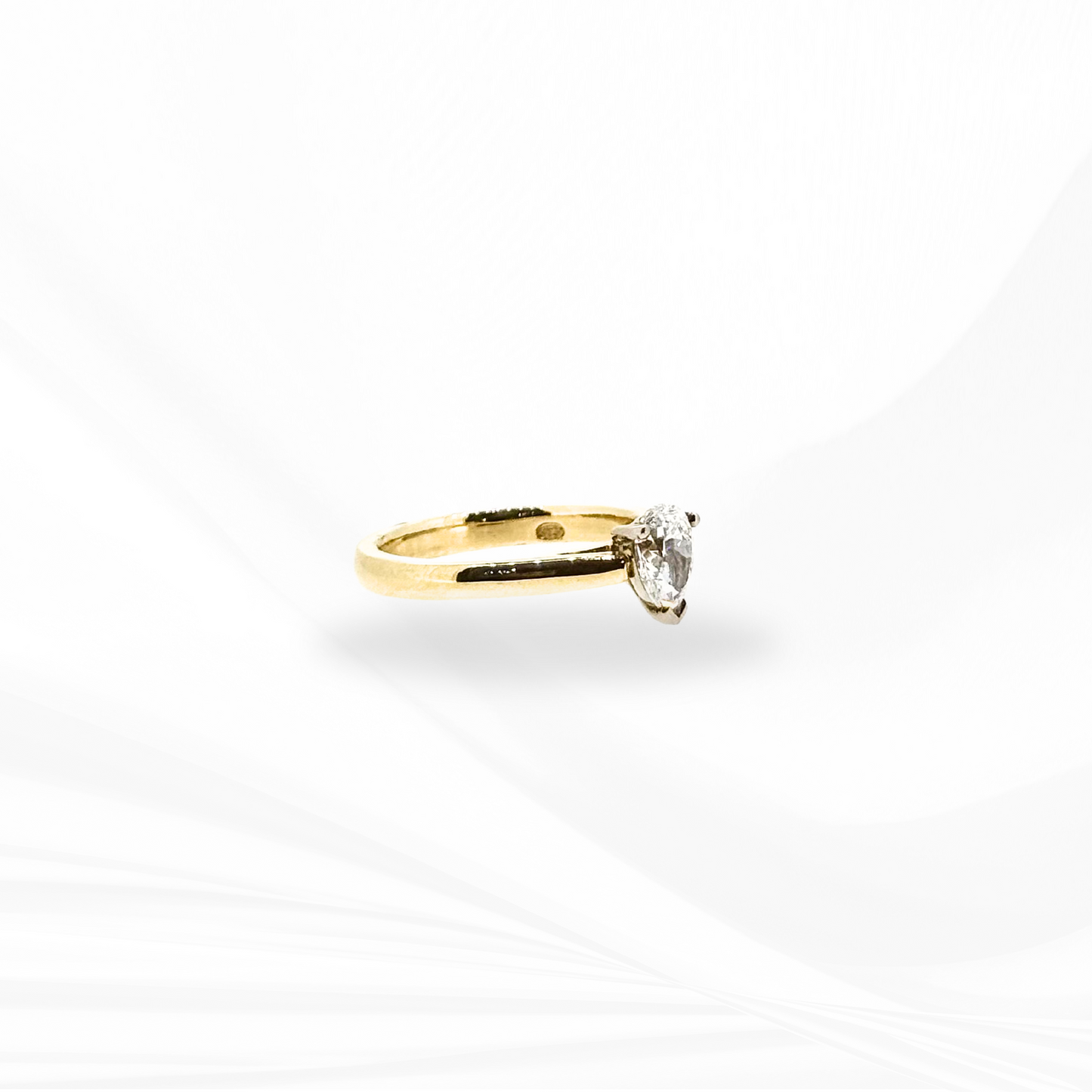 Pear Solitaire Natural Diamond Engagement Ring