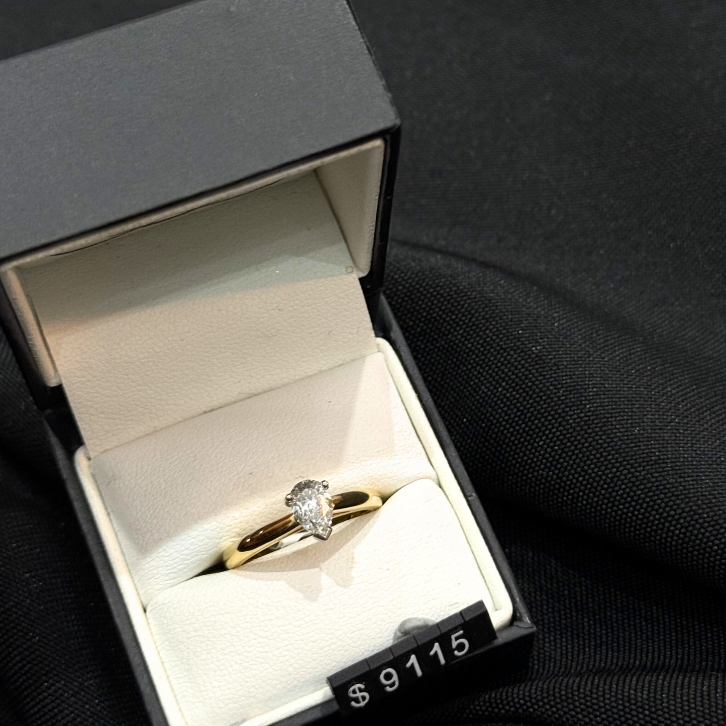Pear Solitaire Natural Diamond Engagement Ring