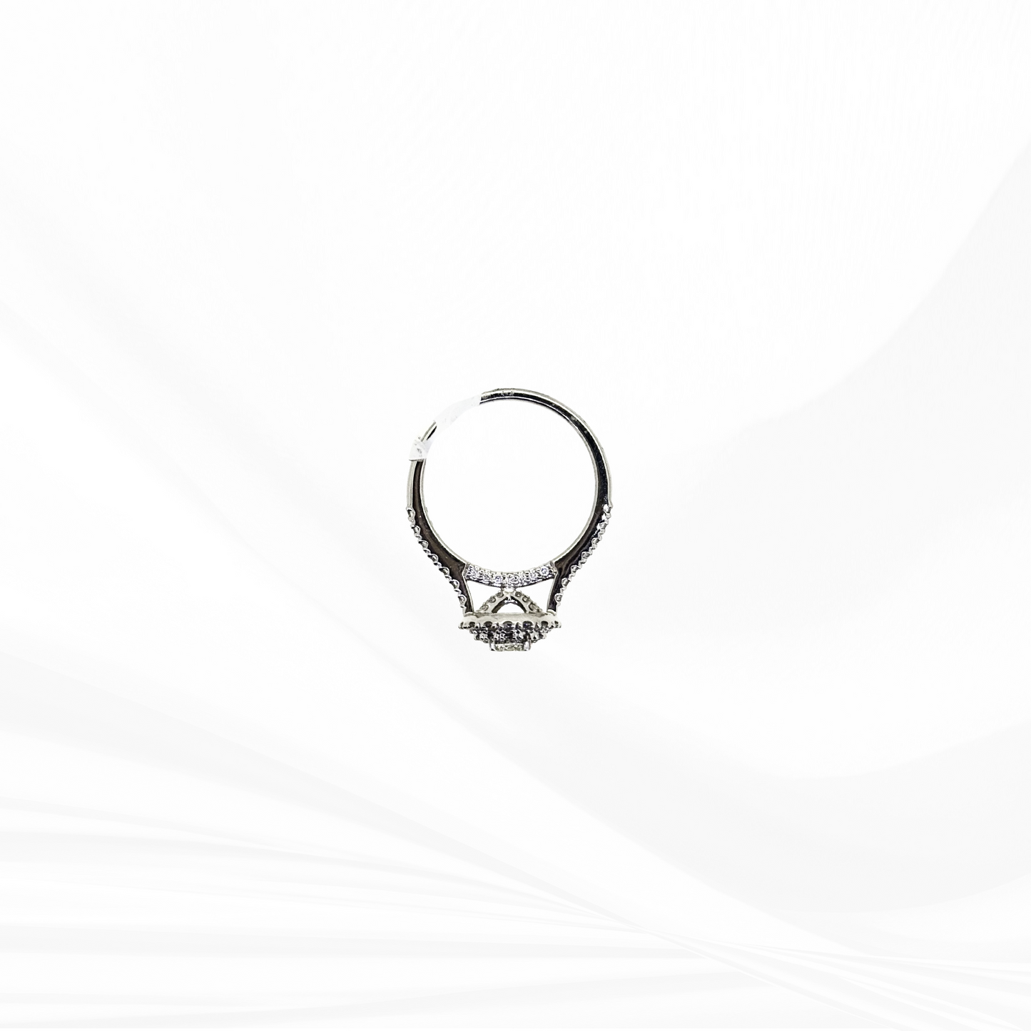 Round  Brilliant Cut Natural Diamond with a Double Halo and a Hidden Halo Engagement Ring