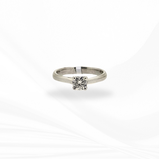 Solitaire Round Brilliant Cut with a Hidden Halo Natural Diamond Engagement Ring