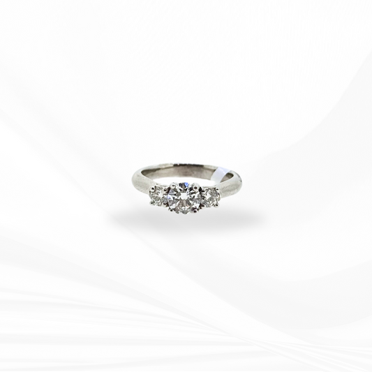 Three Stone Round Brilliant Cut Diamond Engagement Ring