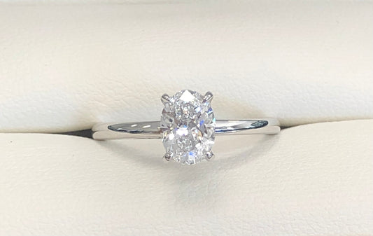 Solitaire Oval with a Hidden Halo Laboratory Grown Diamond Engagement Ring