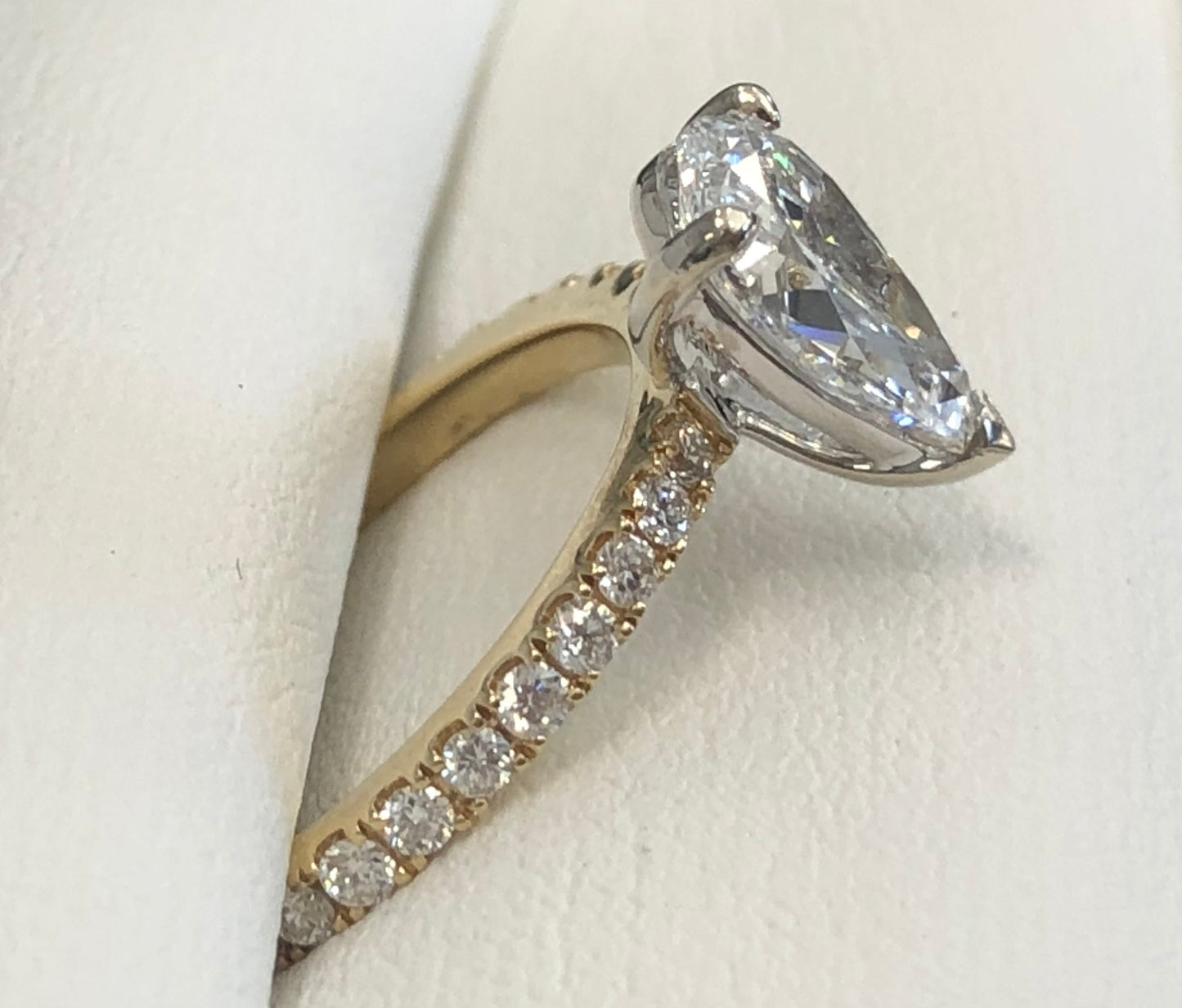 Pear Laboratory Grown Diamond Engagement Ring.