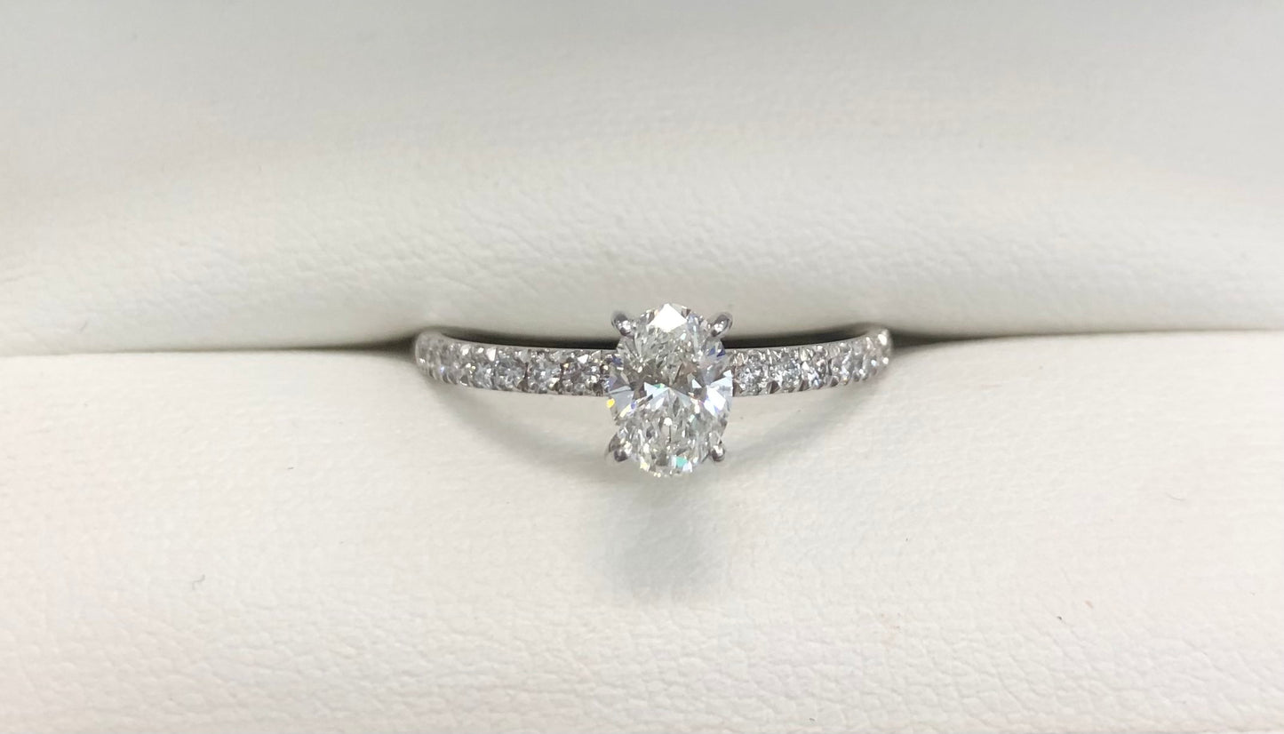 Oval Natural Diamond Engagement Ring