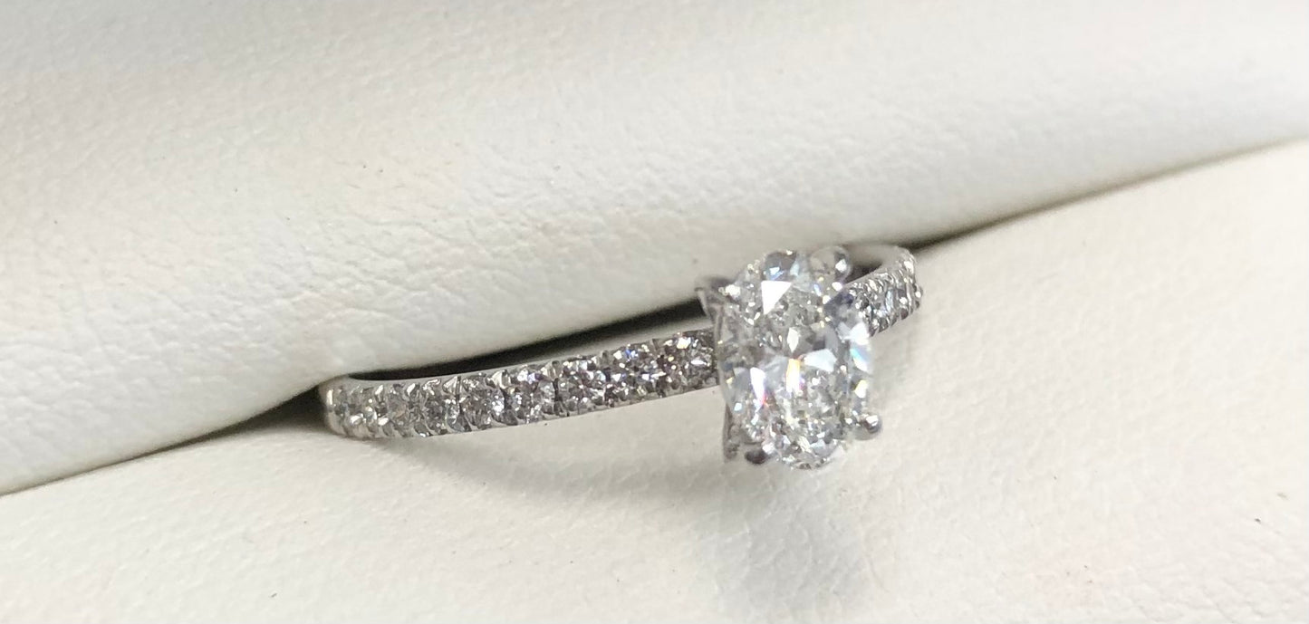 Oval Natural Diamond Engagement Ring
