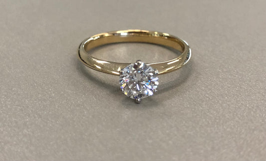 Solitaire Brilliant Cut Natural Diamond Engagement Ring